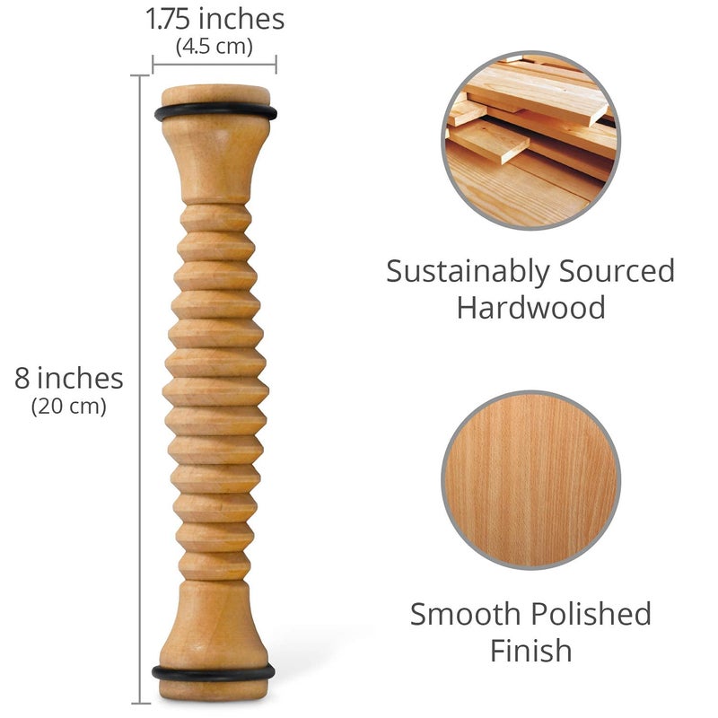 Body Back Wooden Foot Roller, Foot Massager for Plantar Fasciitis, Stress Relief, Relaxation - Image 3